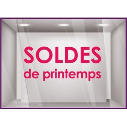 Sticker Soldes de Printemps promotion destockage braderie liquidation mode maroquinerie parfumerie bijouterie lettrage adhesif