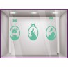 Kit de stickers Oeuf de Pâques Guirlande Fleuriste Chocolatier Boulangerie Lapin Cloches Noeuds