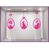 Kit de stickers Oeuf de Pâques Guirlande Fleuriste Chocolatier Boulangerie Lapin Cloches Noeuds