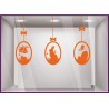 Kit de stickers Oeuf de Pâques Guirlande Fleuriste Chocolatier Boulangerie Lapin Cloches Noeuds