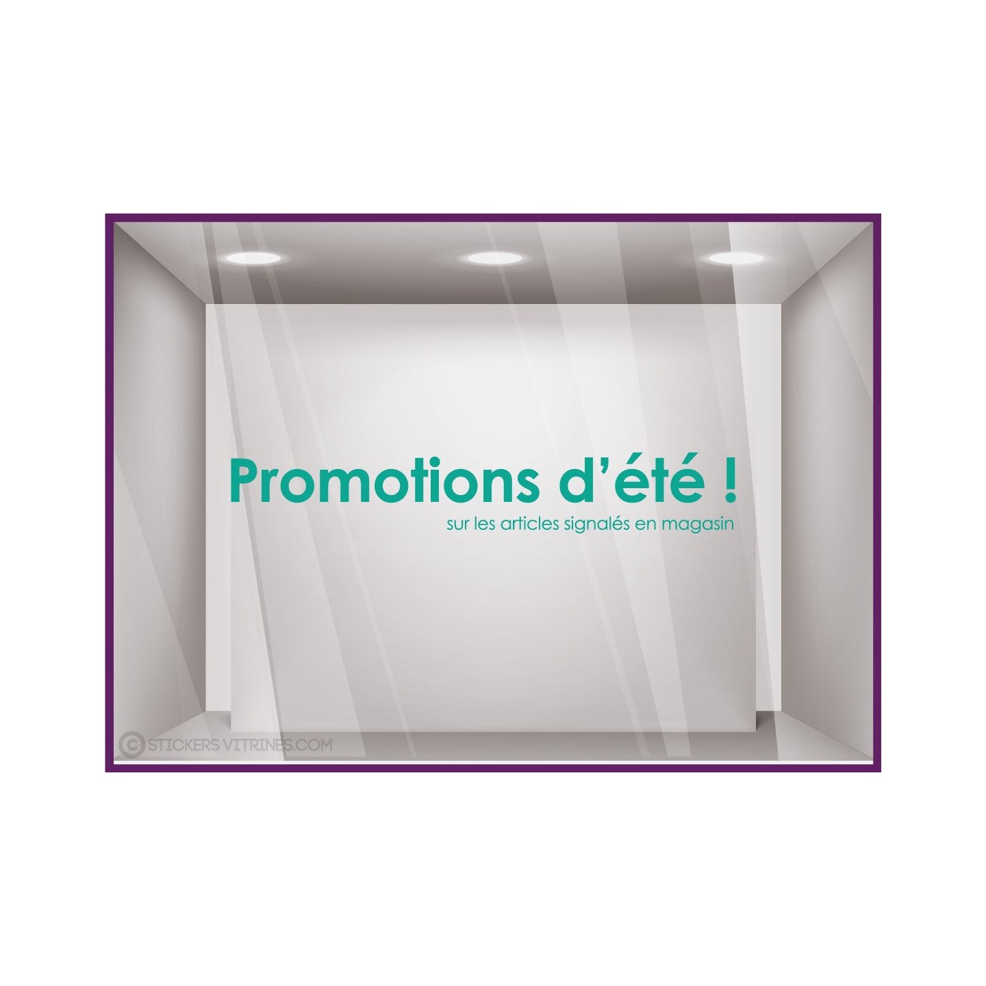 Sticker Promotion d'Eté vitrophanie adhésif autocollant vitrine calicot mode bord de mer maroquinerie soldes destockage braderie