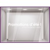 Sticker Promotion d'Eté vitrophanie adhésif autocollant vitrine calicot mode bord de mer maroquinerie soldes destockage braderie