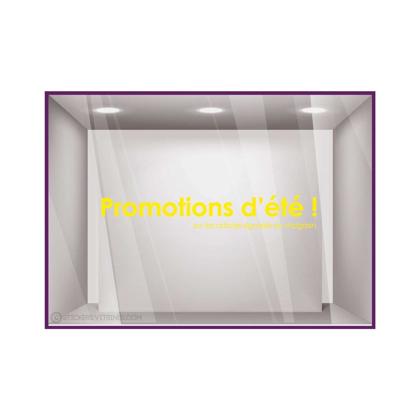 Sticker Promotion d'Eté vitrophanie adhésif autocollant vitrine calicot mode bord de mer maroquinerie soldes destockage braderie