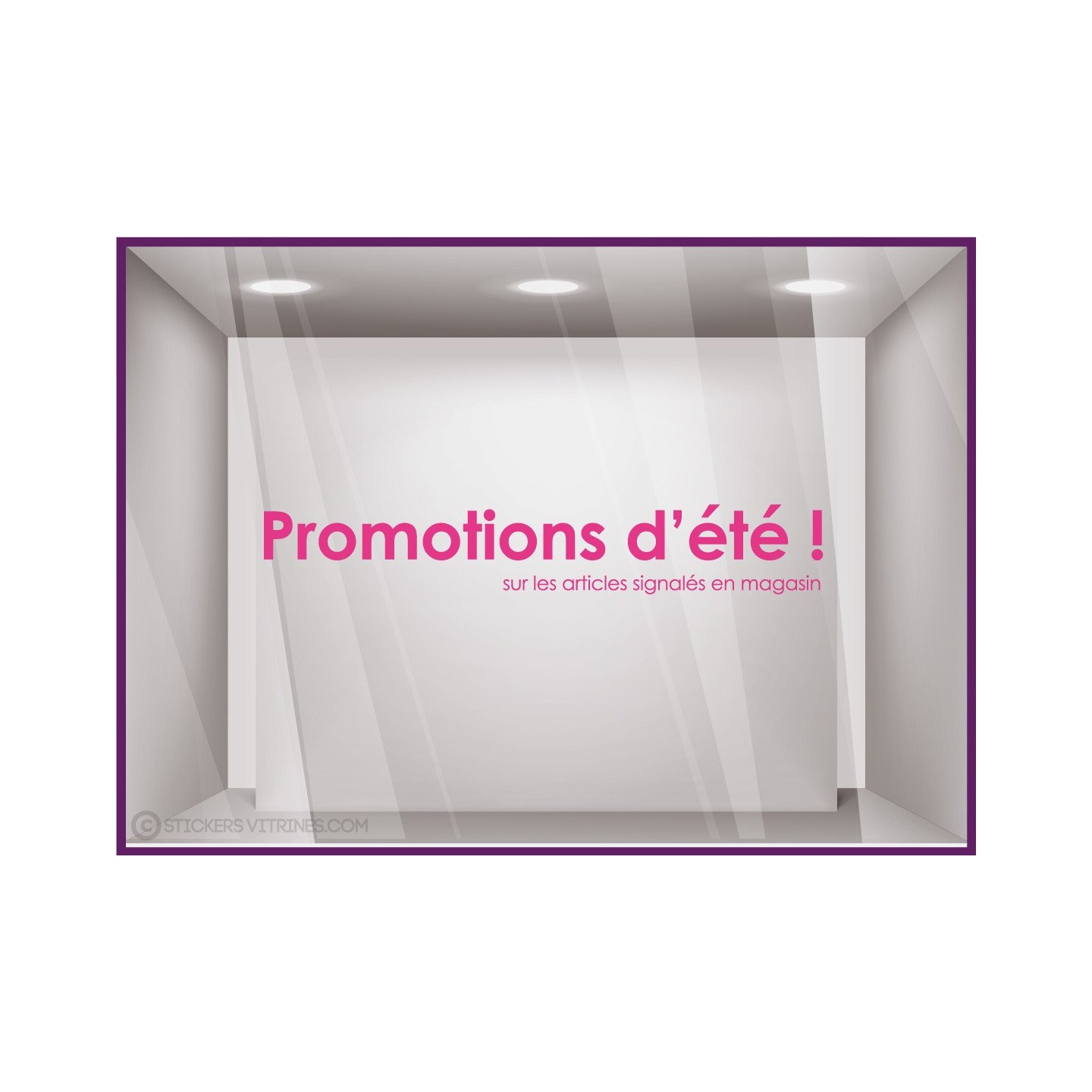 Sticker Promotion d'Eté vitrophanie adhésif autocollant vitrine calicot mode bord de mer maroquinerie soldes destockage braderie