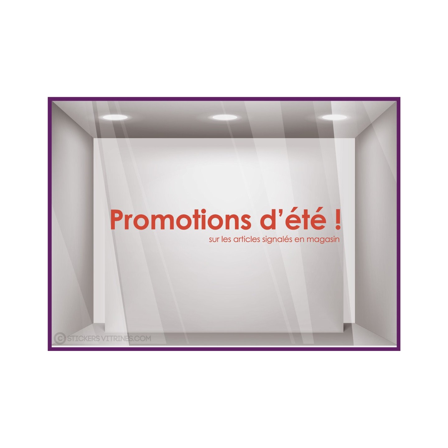 Sticker Promotion d'Eté vitrophanie adhésif autocollant vitrine calicot mode bord de mer maroquinerie soldes destockage braderie