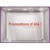 Sticker Promotion d'Eté vitrophanie adhésif autocollant vitrine calicot mode bord de mer maroquinerie soldes destockage braderie