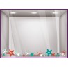 Stickers Coquillages été calicot vitrine adhésif autocollant vitrophanie commerce magasin vitrophanie mer mode parfumerie 