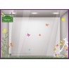 Kit de Stickers Au Jardin printemps mode fleuriste maroquinerie velo papillon vitrophanie devanture calicot vitrine