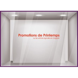 Stickers-Promotions de Printemps-SOLDES-vitrine-devanture-boutique-lettrage adhesif-autocollant geant
