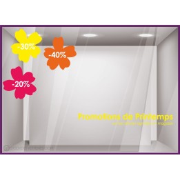Kit de Stickers Promotions de Printemps soldes pourcentage lettrage adhesif mode maroquinerie parfumerie opticien