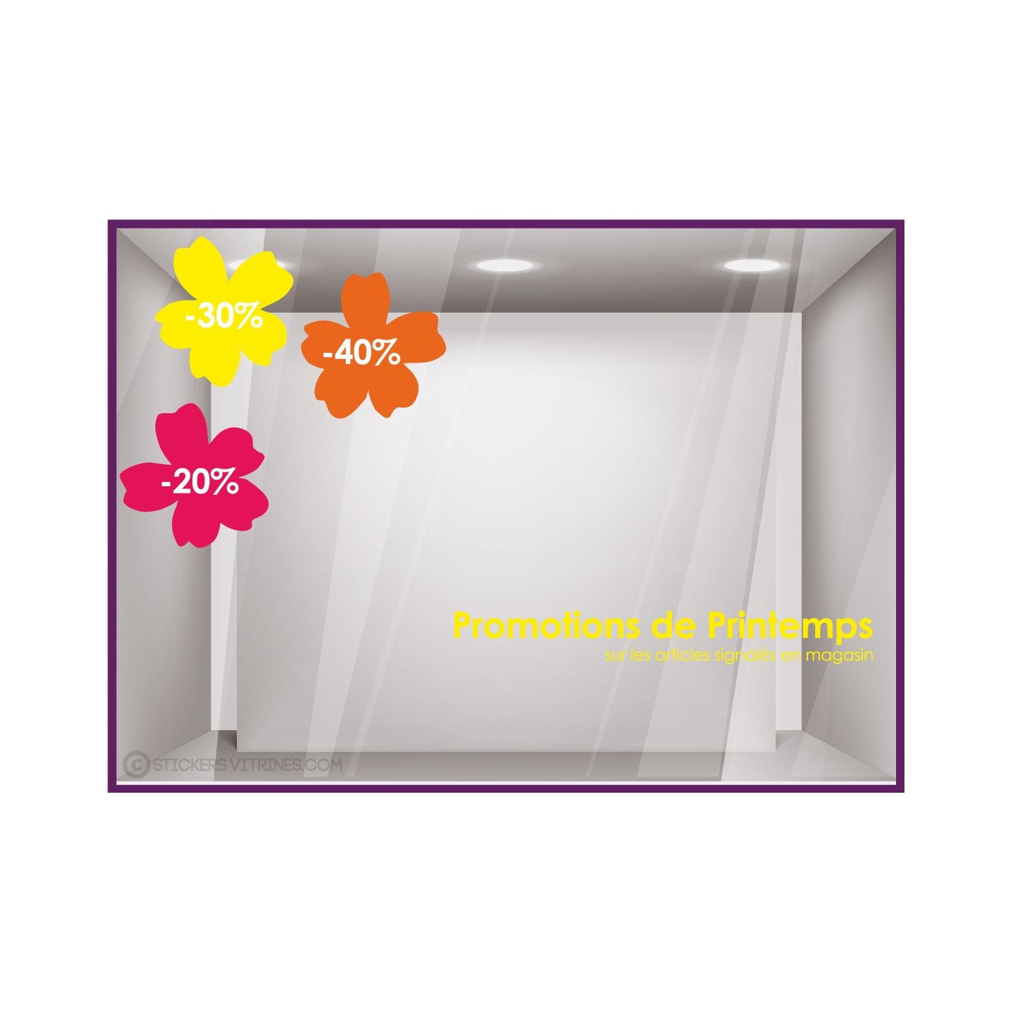 Kit de Stickers Promotions de Printemps soldes pourcentage lettrage adhesif mode maroquinerie parfumerie opticien