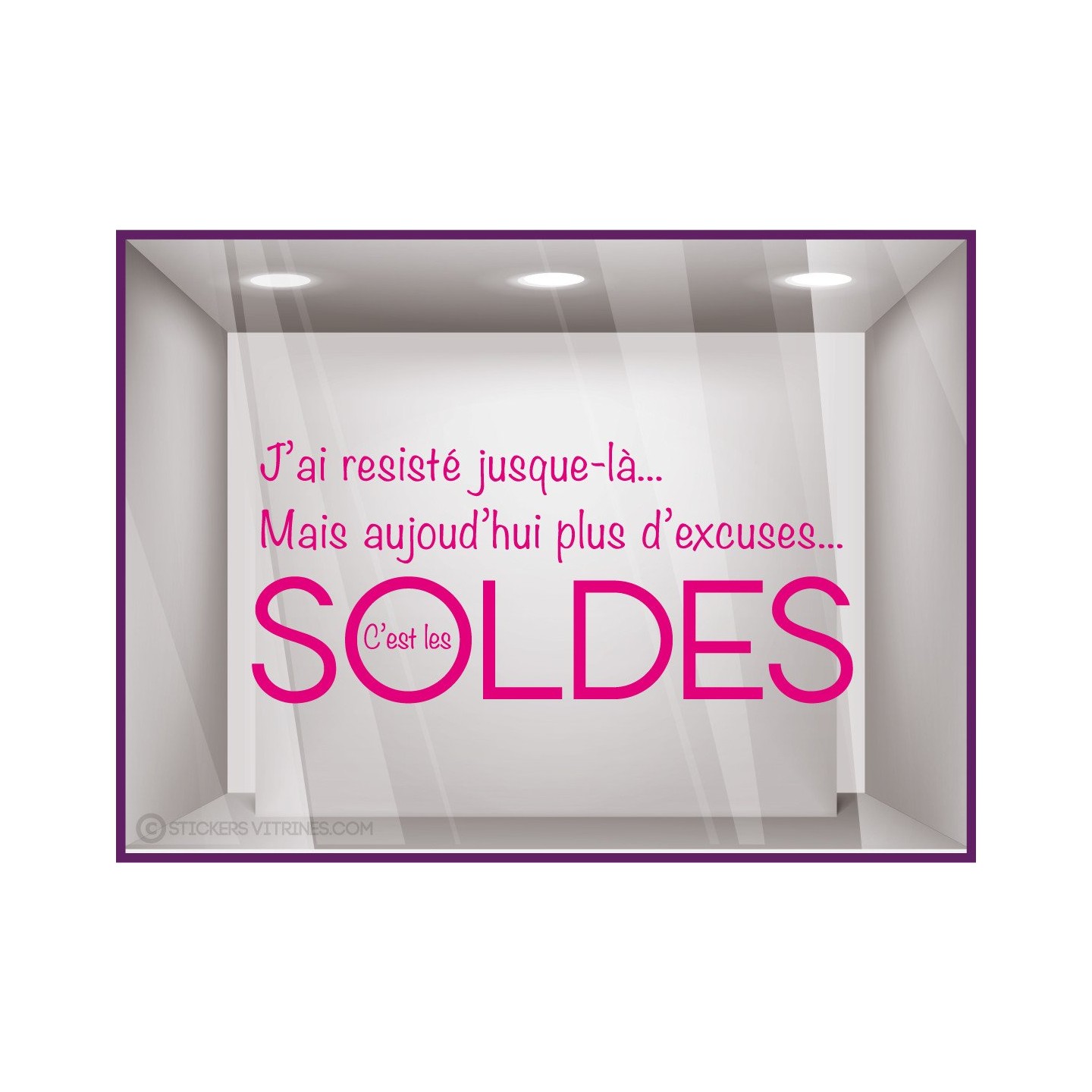 Sticker Soldes Plus d'Excuses Vitrophanie Stickers Adhésif Amusant Déco vitrine boutique