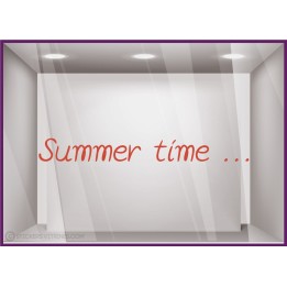 Sticker Summer Time été vitrophanie calicot vitrine adhésif autocollant mode institut de beaute parfumerie opticien pharmacie 