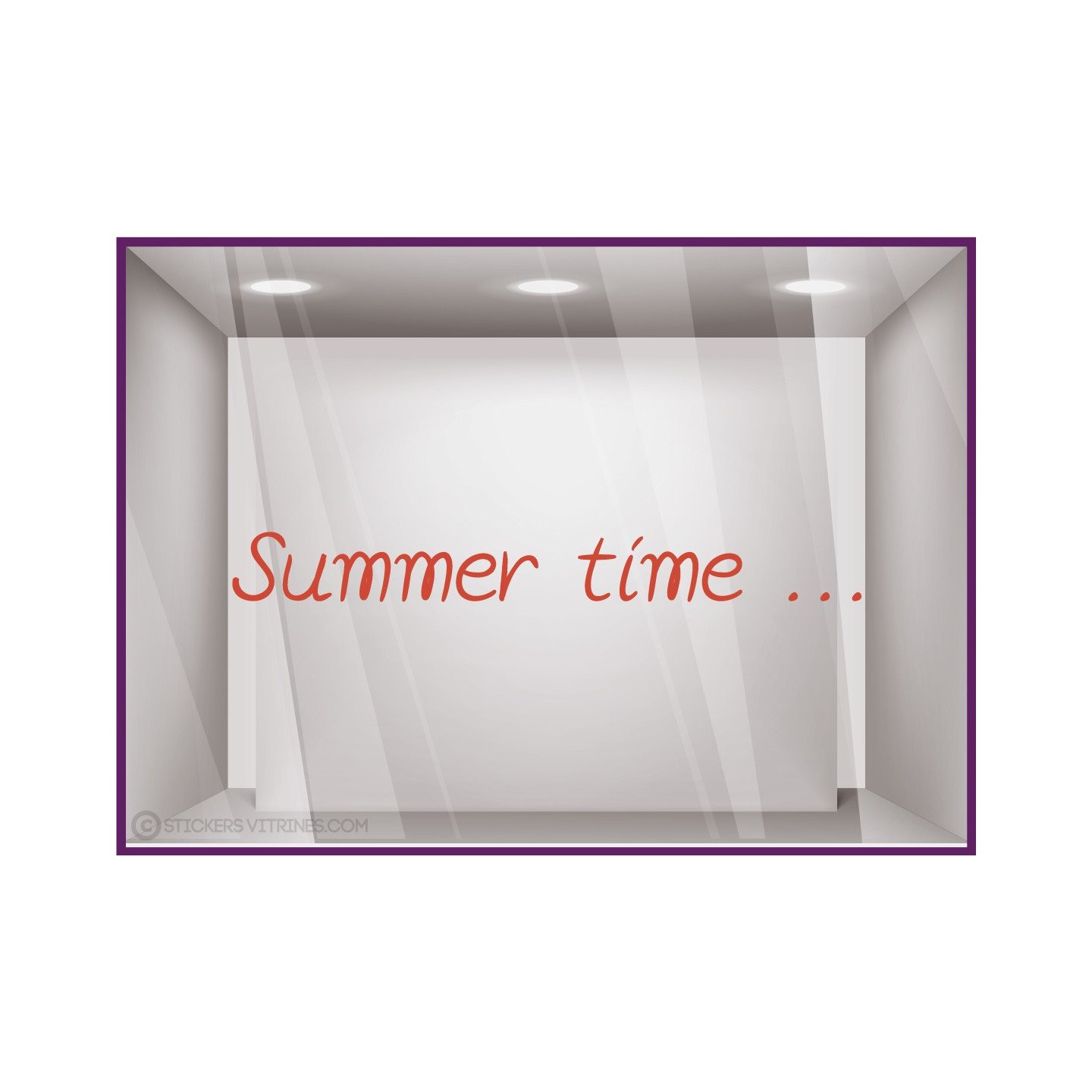 Sticker Summer Time été vitrophanie calicot vitrine adhésif autocollant mode institut de beaute parfumerie opticien pharmacie 