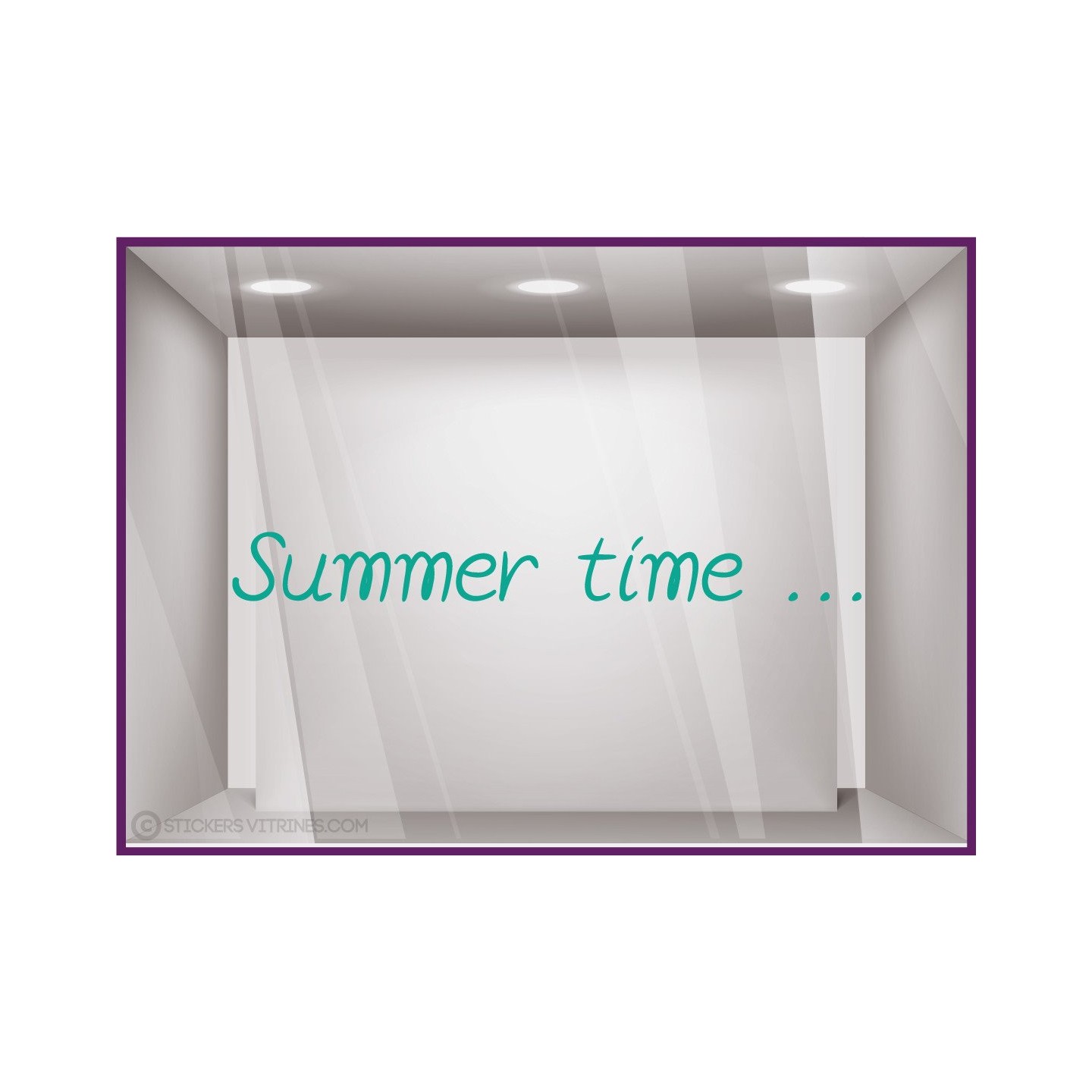 Sticker Summer Time été vitrophanie calicot vitrine adhésif autocollant mode institut de beaute parfumerie opticien pharmacie 