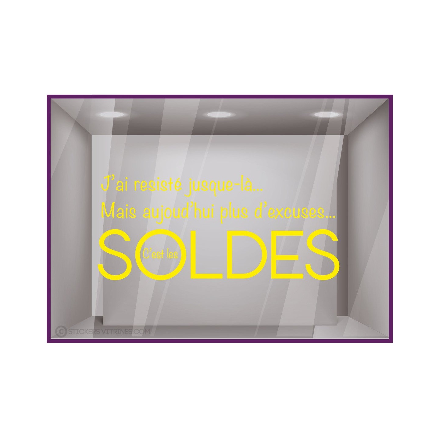 Sticker Soldes Plus d'Excuses Vitrophanie Stickers Adhésif Amusant Déco vitrine boutique