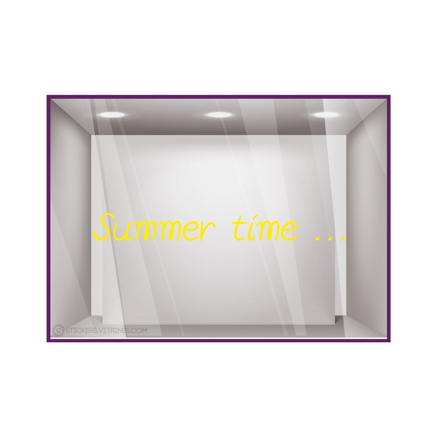 Sticker Summer Time été vitrophanie calicot vitrine adhésif autocollant mode institut de beaute parfumerie opticien pharmacie 