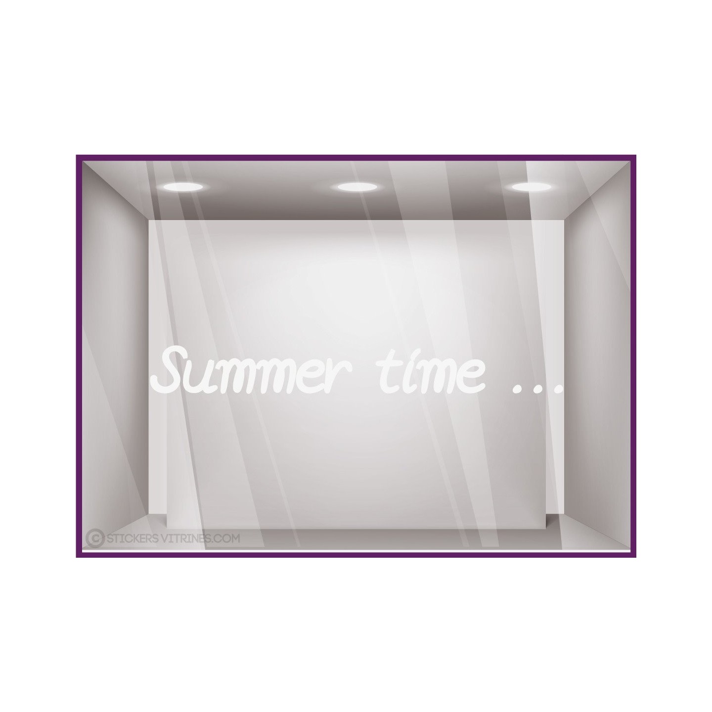 Sticker Summer Time été vitrophanie calicot vitrine adhésif autocollant mode institut de beaute parfumerie opticien pharmacie 