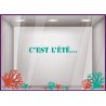 Kit de Stickers C'est L'été vitrophanie adhésif calicot vitrine mode bord de mer parfumerie beaute opticien 