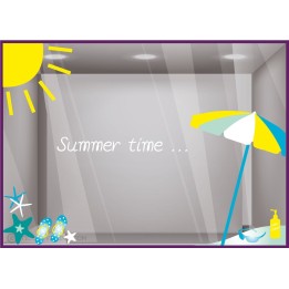 Kit de Stickers Vacances ete bord de mer pharmacie opticien mode vitrophanie calicot devanture enseigne lettrage adhesif