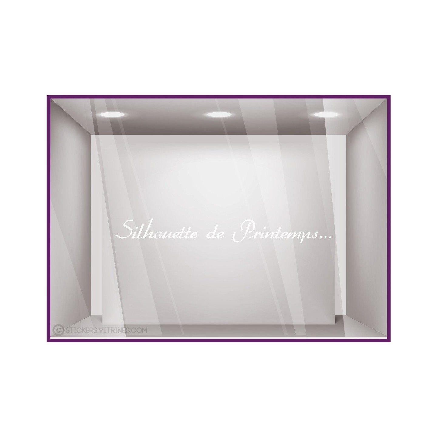 Sticker Silhouette de Printemps...lettrage adhésif texte autocollant mode maroquinerie parfumerie institut beauté devanture