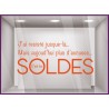 Sticker Soldes Plus d'Excuses Vitrophanie Stickers Adhésif Amusant Déco vitrine boutique