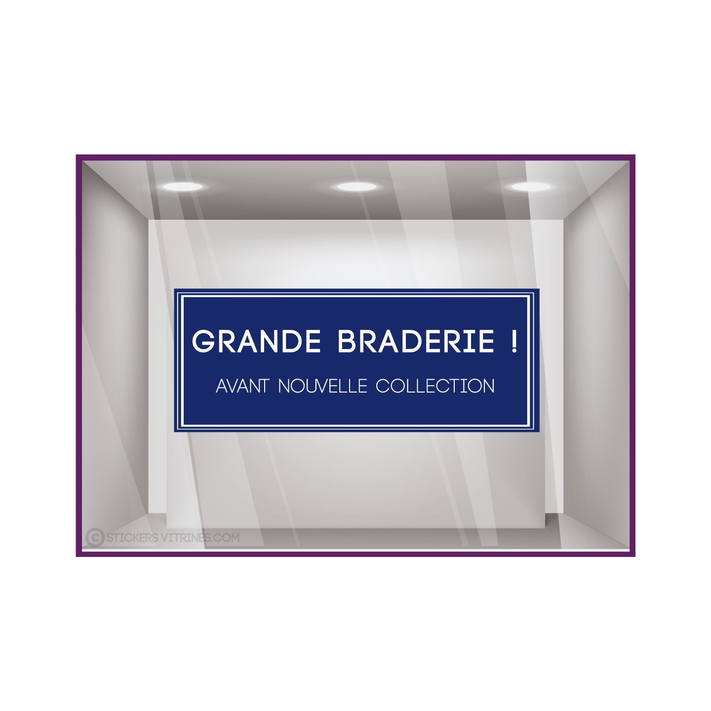 Sticker Grande Braderie soldes promotions destockage vitrophanie vitrine devanture boutique mode maroquinerie