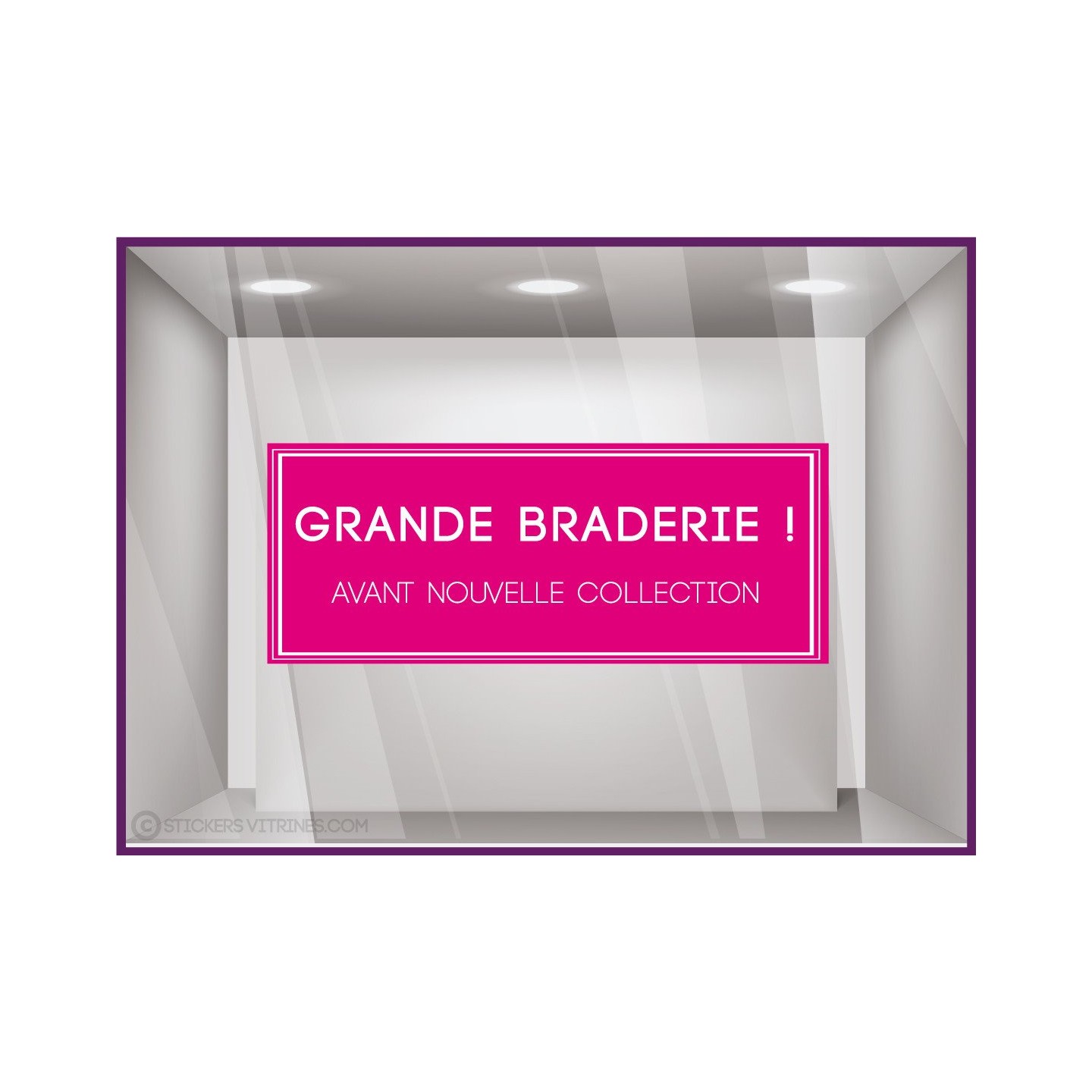 Sticker Grande Braderie soldes promotions destockage vitrophanie vitrine devanture boutique mode maroquinerie