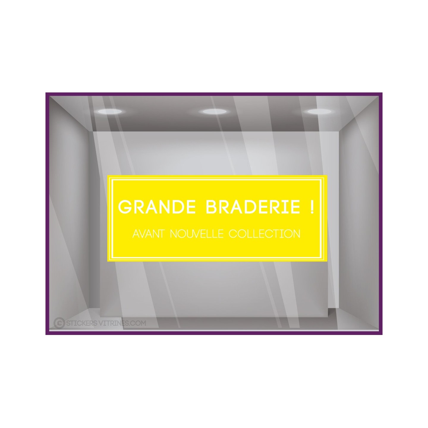 Sticker Grande Braderie soldes promotions destockage vitrophanie vitrine devanture boutique mode maroquinerie