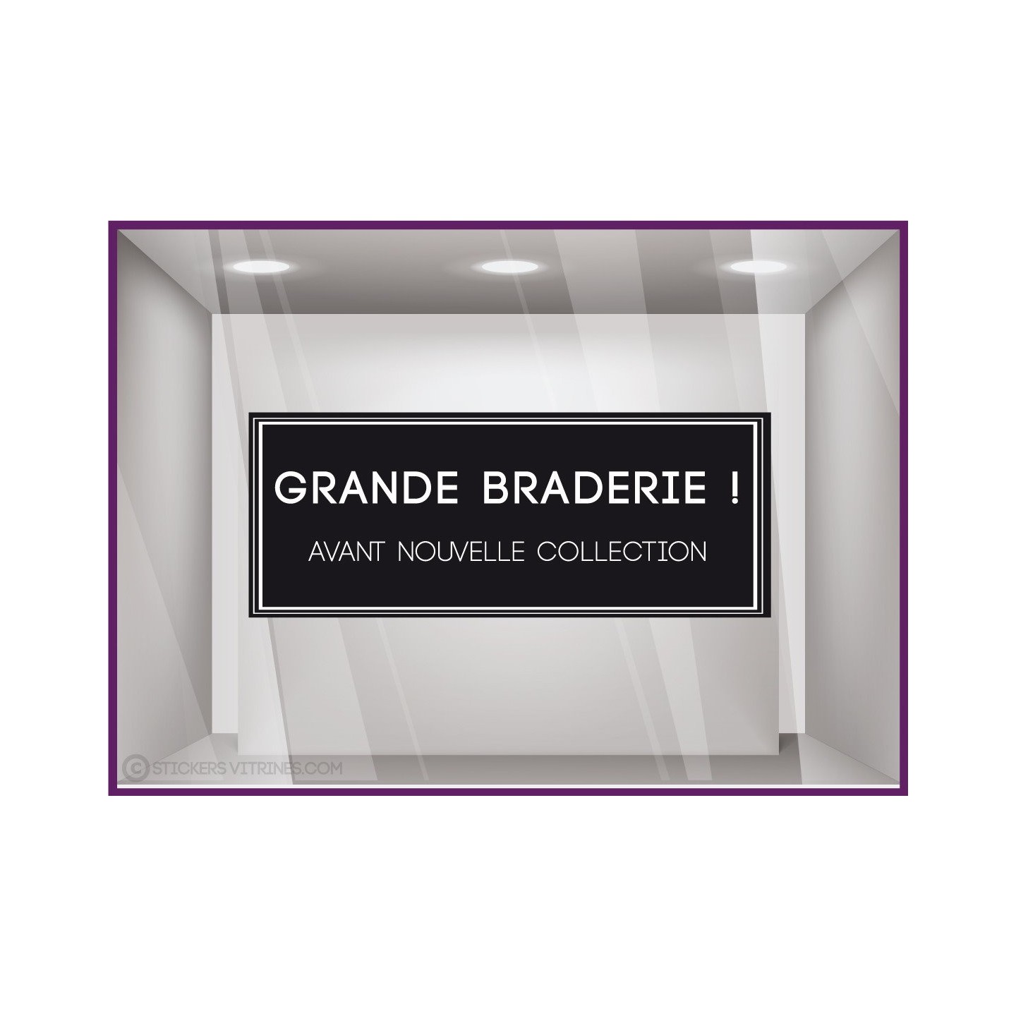 Sticker Grande Braderie soldes promotions destockage vitrophanie vitrine devanture boutique mode maroquinerie