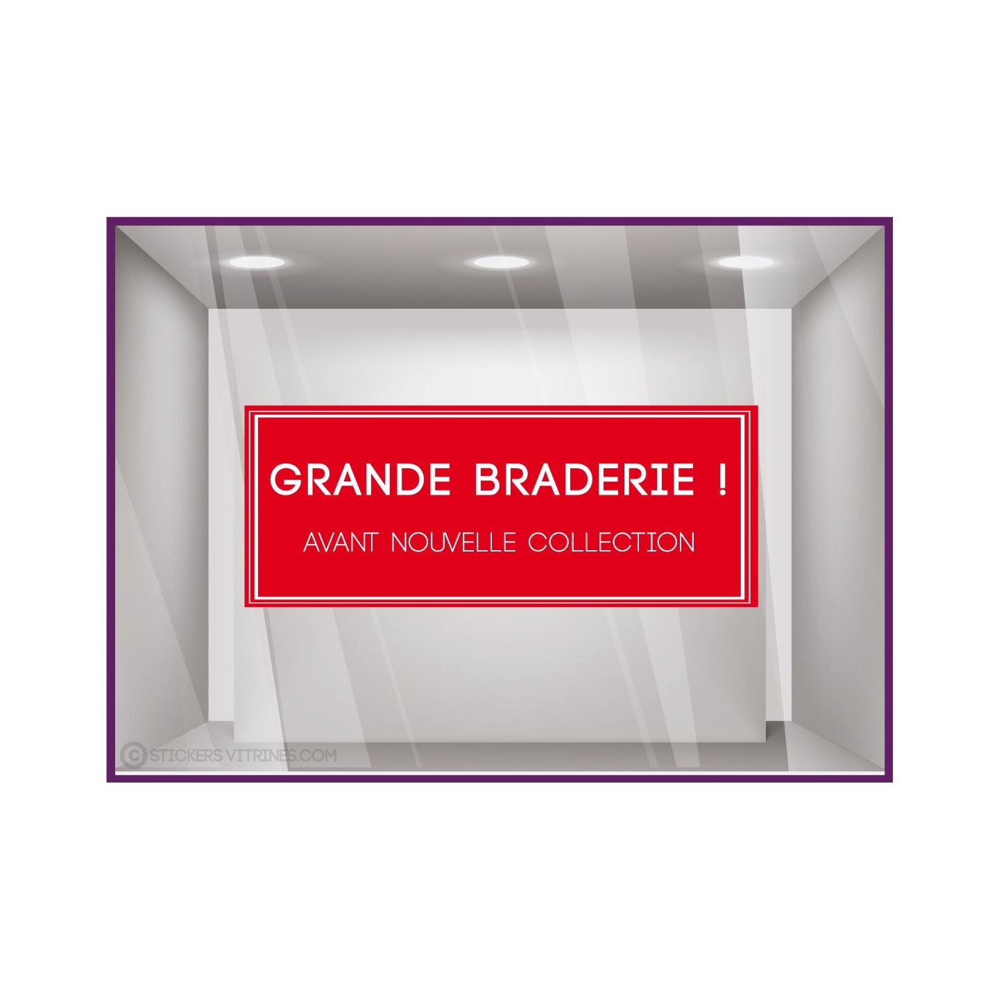 Sticker Grande Braderie soldes promotions destockage vitrophanie vitrine devanture boutique mode maroquinerie