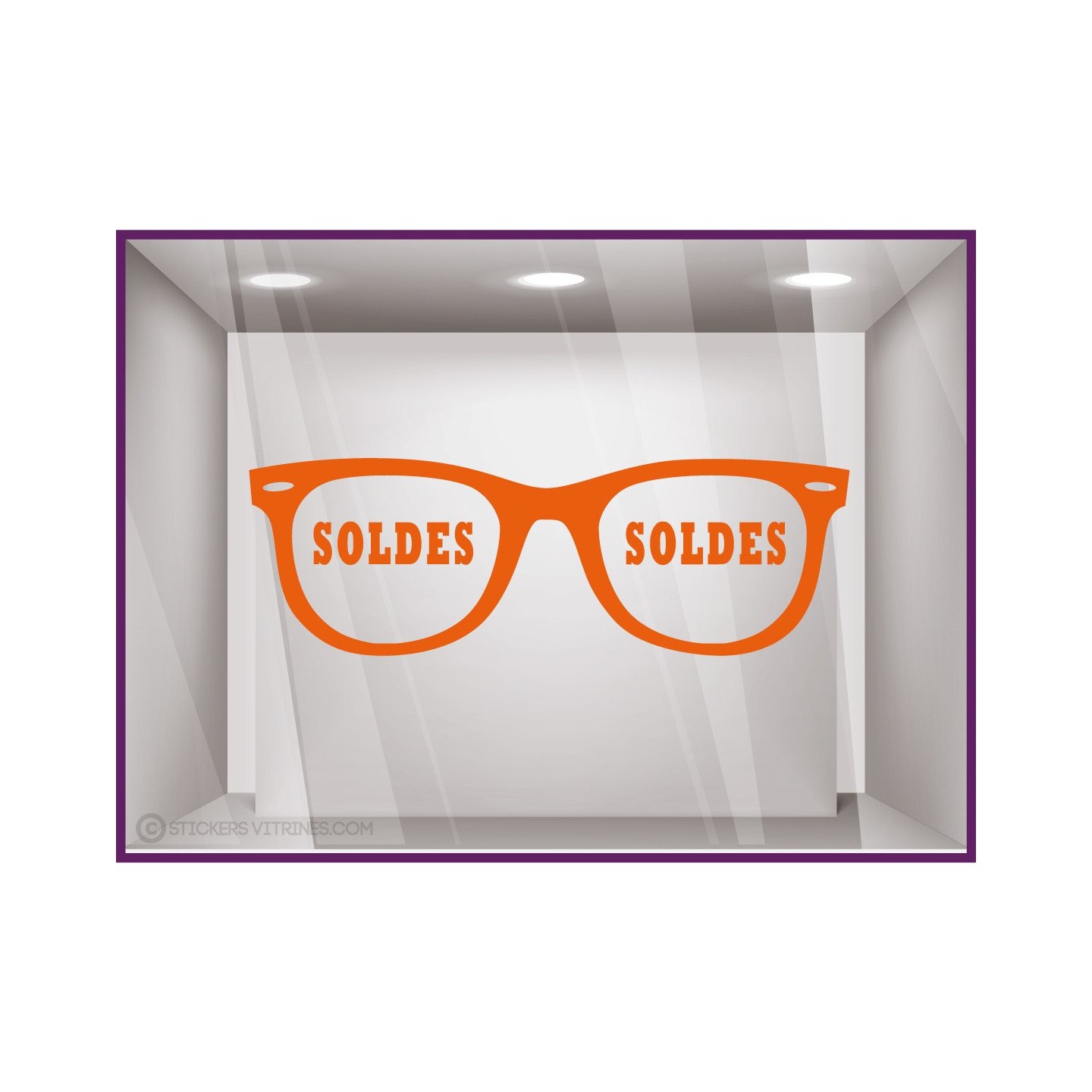 Sticker Soldes Opticien magasin enseigne stickers lunettes lettrage adhésif 