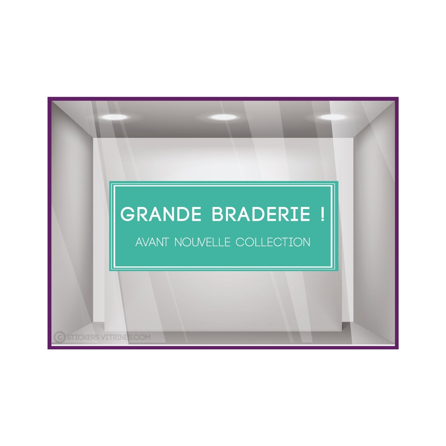 Sticker Grande Braderie soldes promotions destockage vitrophanie vitrine devanture boutique mode maroquinerie