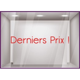 Sticker Derniers Prix devanture boutique mode parfumerie opticien destockage soldes braderie