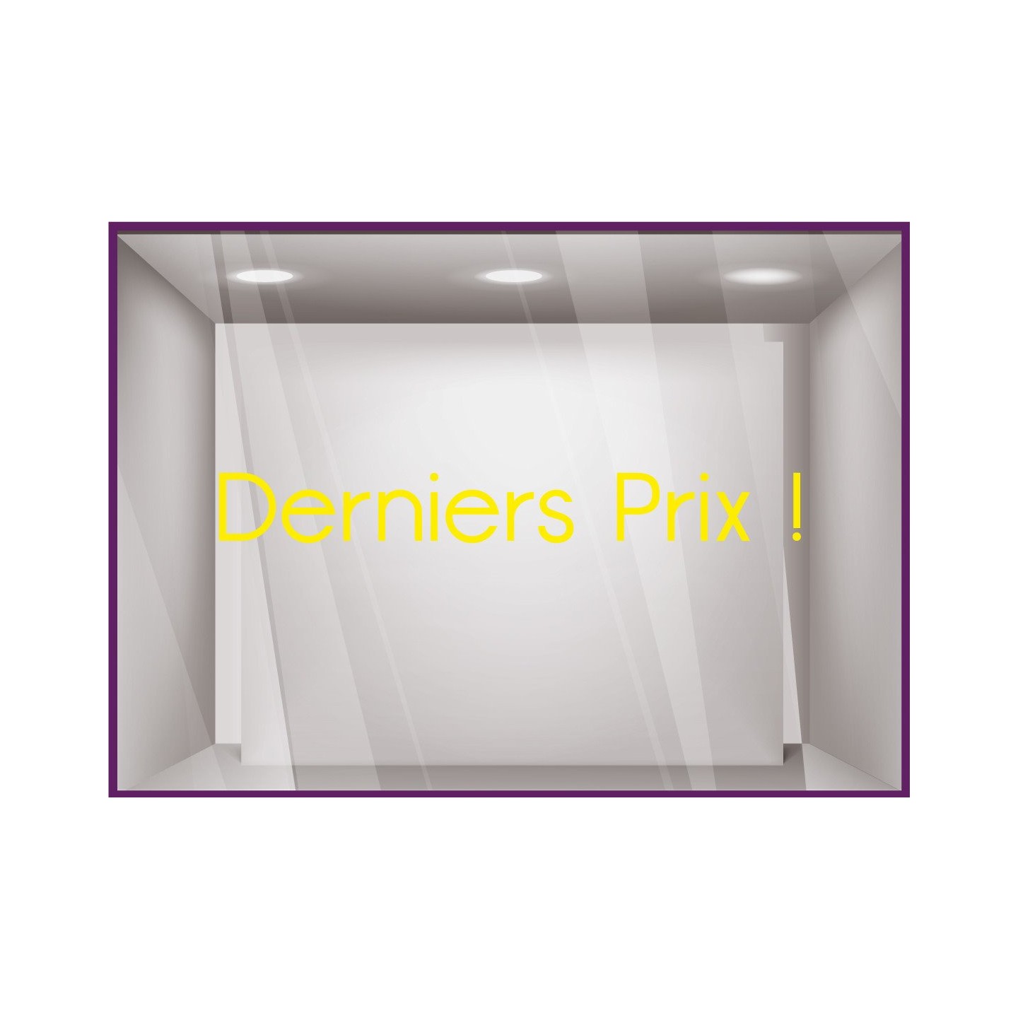 Sticker Derniers Prix devanture boutique mode parfumerie opticien destockage soldes braderie
