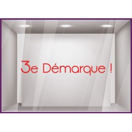 Sticker 3e Démarque destockage braderie soldes promotions offres promotionnelles lettrage adhesif mode parfumerie calicot 