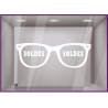 Sticker Soldes Opticien magasin enseigne stickers lunettes lettrage adhésif 