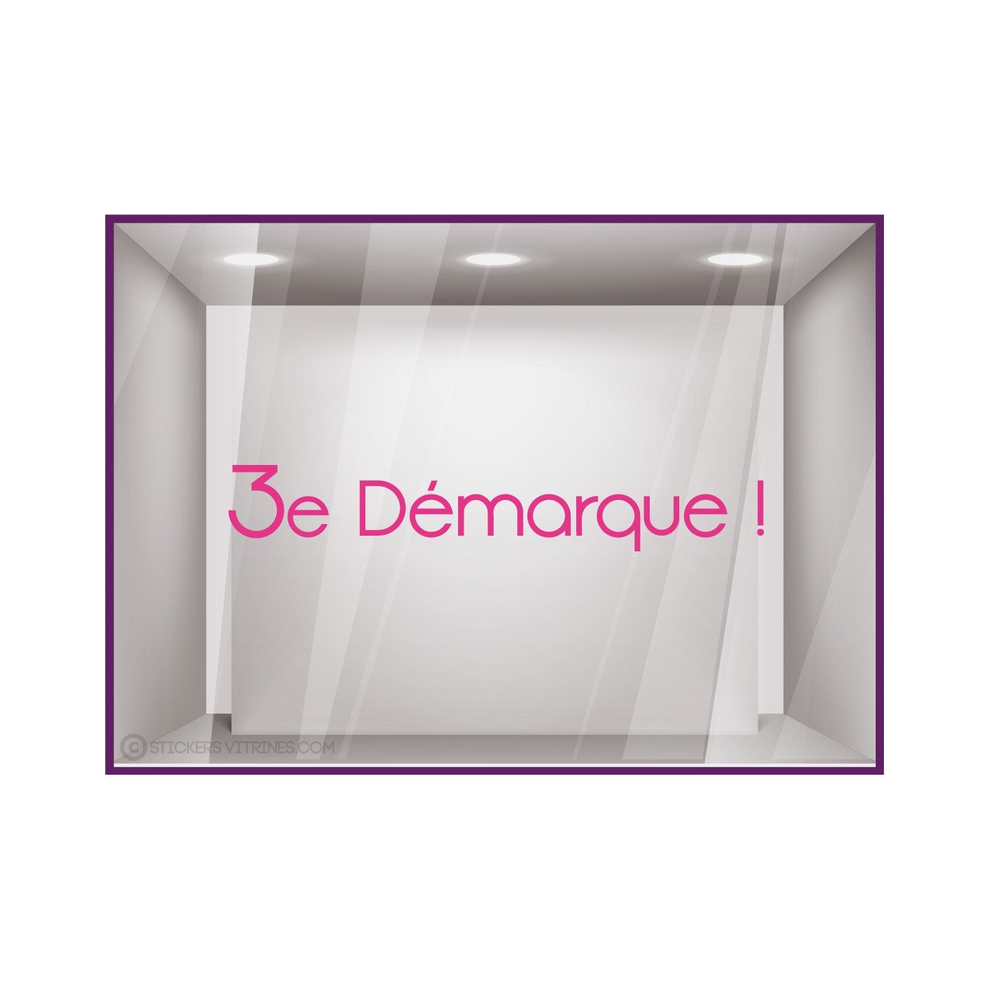 Sticker 3e Démarque destockage braderie soldes promotions offres promotionnelles lettrage adhesif mode parfumerie calicot 