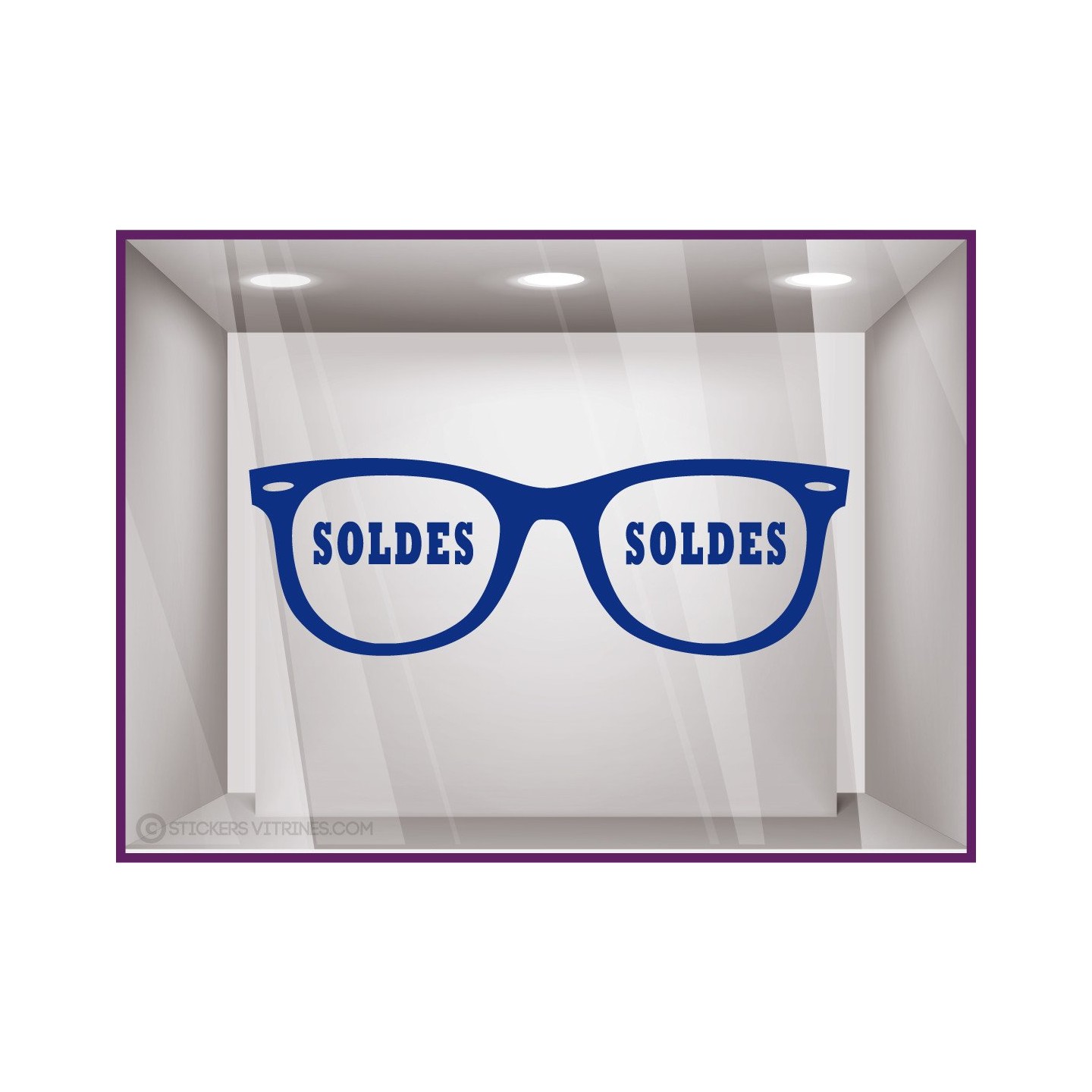 Sticker Soldes Opticien magasin enseigne stickers lunettes lettrage adhésif 