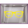 Sticker Soldes Opticien magasin enseigne stickers lunettes lettrage adhésif 
