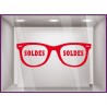 Sticker Soldes Opticien magasin enseigne stickers lunettes lettrage adhésif 