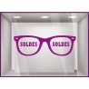 Sticker Soldes Opticien magasin enseigne stickers lunettes lettrage adhésif 