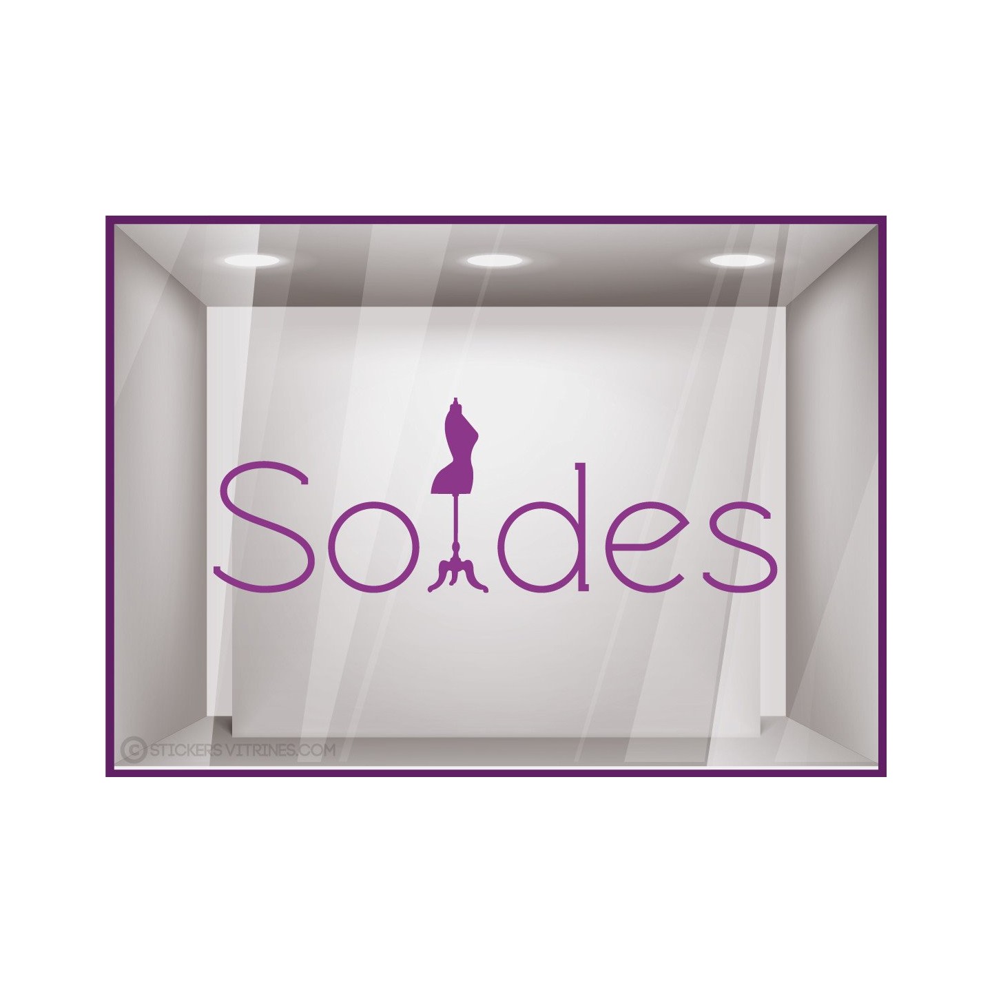 Sticker Soldes Mannequin destockage offres promotionnelles promotions braderie liquidation mode chaussures lettrage adhesif 