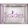 Sticker Soldes Mannequin destockage offres promotionnelles promotions braderie liquidation mode chaussures lettrage adhesif 