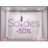 Sticker Soldes Mannequin destockage offres promotionnelles promotions braderie liquidation mode chaussures lettrage adhesif 