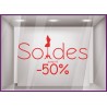 Sticker Soldes Mannequin destockage offres promotionnelles promotions braderie liquidation mode chaussures lettrage adhesif 