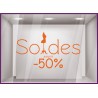 Sticker Soldes Mannequin destockage offres promotionnelles promotions braderie liquidation mode chaussures lettrage adhesif 