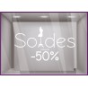 Sticker Soldes Mannequin destockage offres promotionnelles promotions braderie liquidation mode chaussures lettrage adhesif 