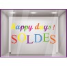Sticker Soldes Happy Days calicot lettrage adhesif boutique mode opticien parfumerie devanture vitrophanie 