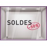 Sticker Soldes Tampon -50% promotion offre promotionnelle destockage braderie liquidation mode chaussure caviste parfumerie 
